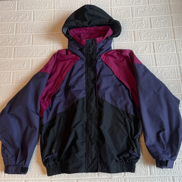Vintage Columbia Women’s Large Pink and Purple Hooded Ski Jacket - Picture 2 of 14